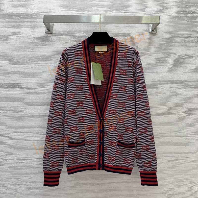 Women's Sweaters Designer Milan Runway Sweaters 2025 New Autumn Neck Long Sleeve Knitted cardigan Fashion Designer Sweaters mirror quality Bran