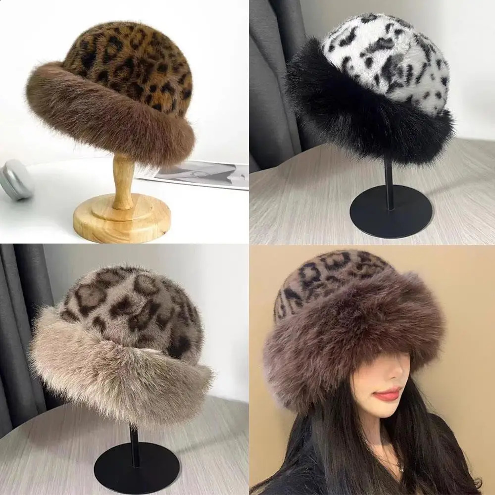 Women's Fashion Fur Cap Plush Ear Protection Hat Autumn And Winter Windproof Mongolian Hat Outdoor Warm Brimless Caps Wholesale250812