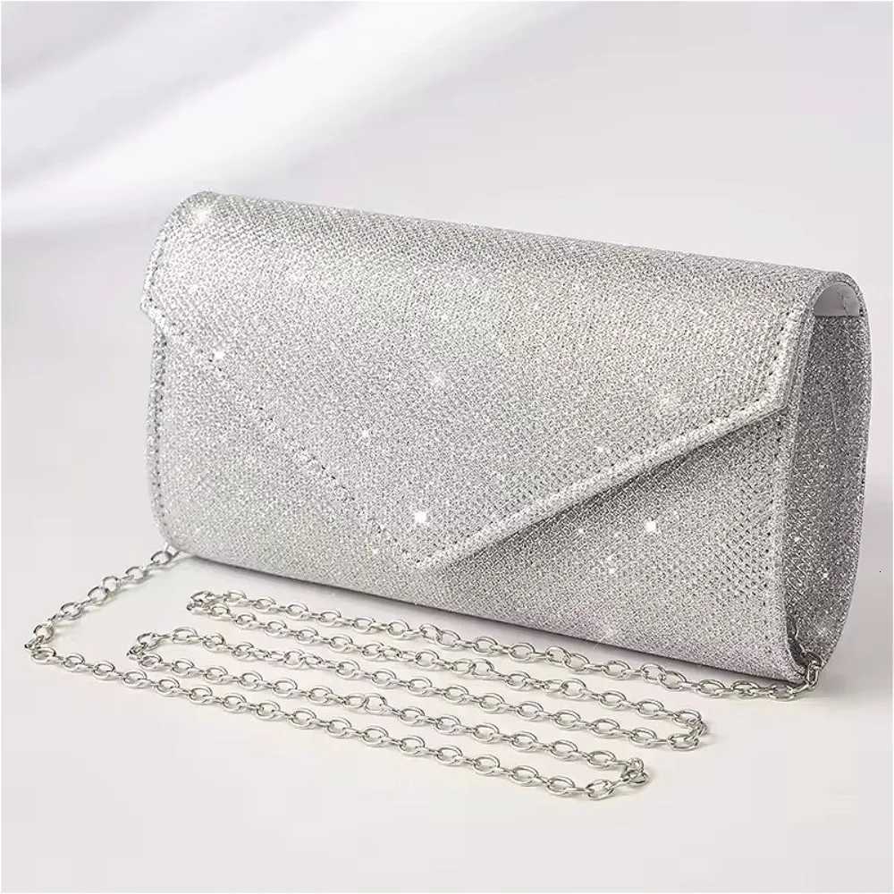 Sac de soirée Sac à dîner femme sac élégant luxueux craquelet argent brillant à main le sac à main épaule à longue chaîne pour les filles cadeaux