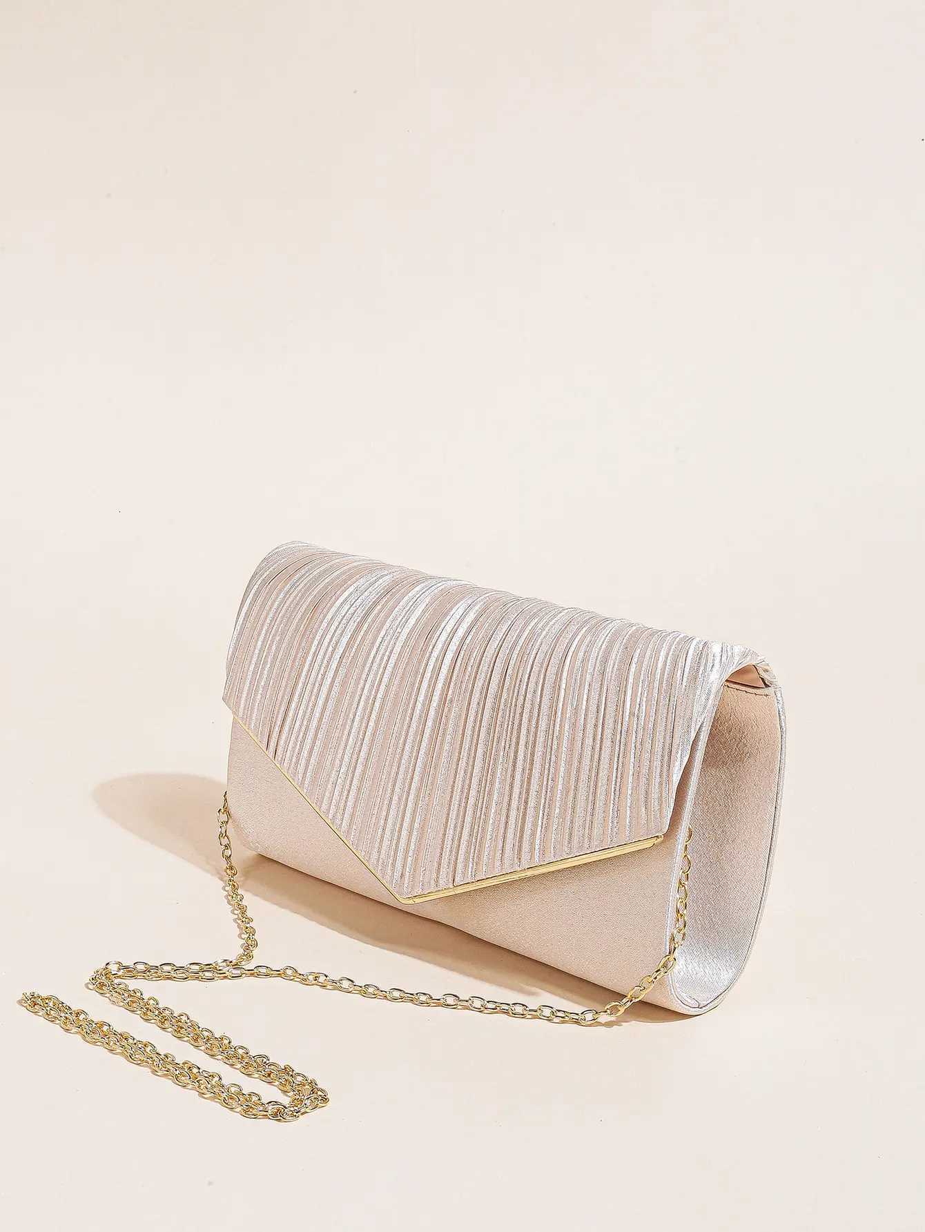 Sac de soirée plissé élégant Sac à dîner enveloppe de couleur unie pour les fêtes Mariages et banquets W250816