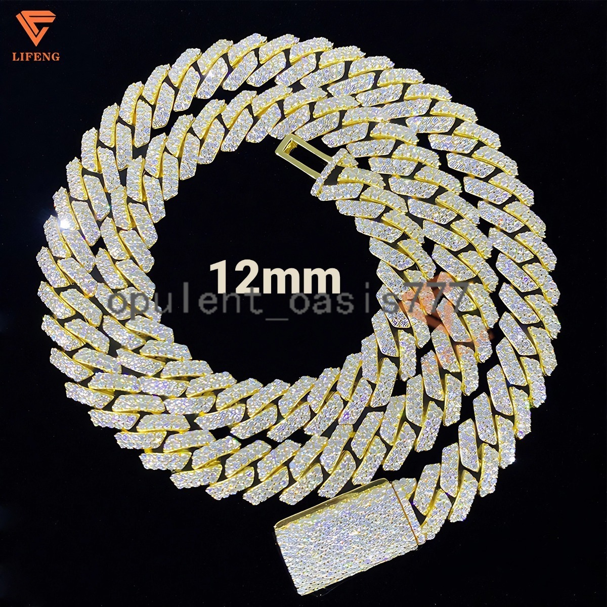 Miami Cuban Link Necklace 12mm Mossanite Chain Iced Out 925 Silver VVS Chain Moissanite Diamonds Gold Cuban Link Chain