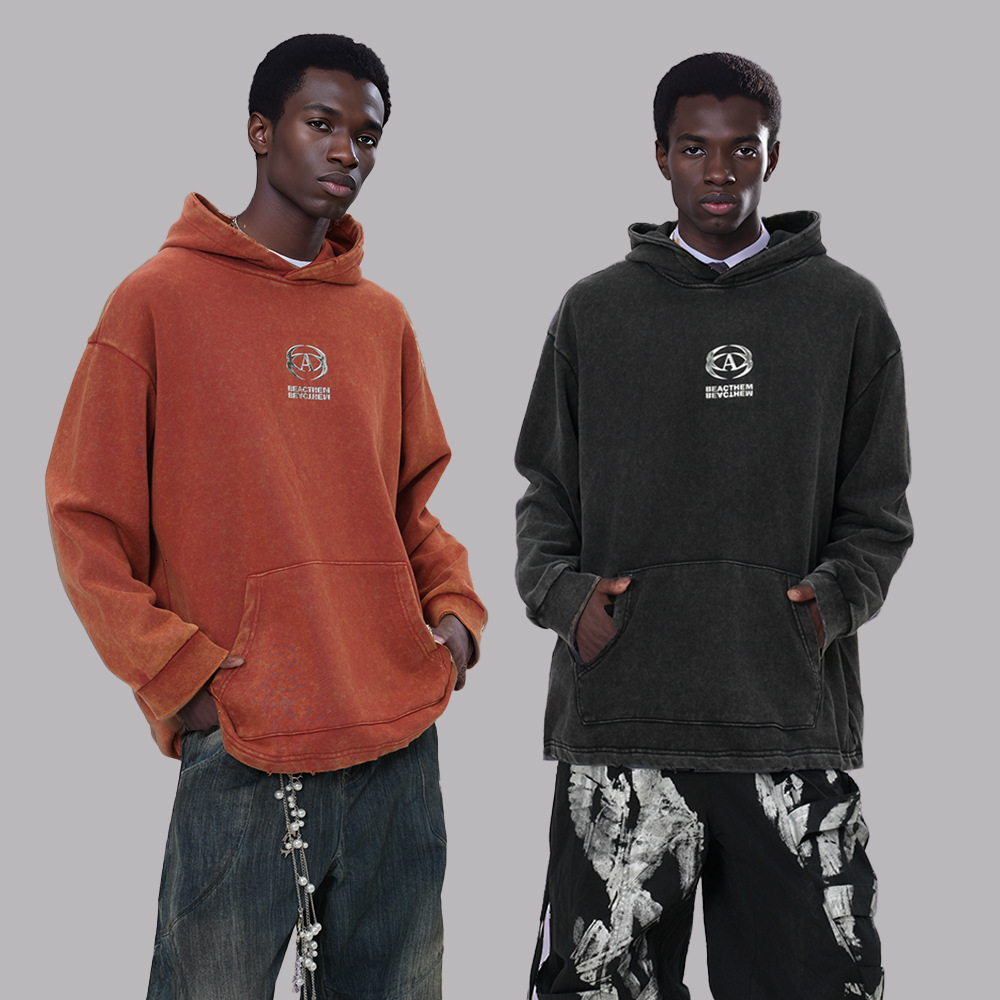 2025 New Washed Trendy Sports Sweatshirt hoodie Men's Hoodie