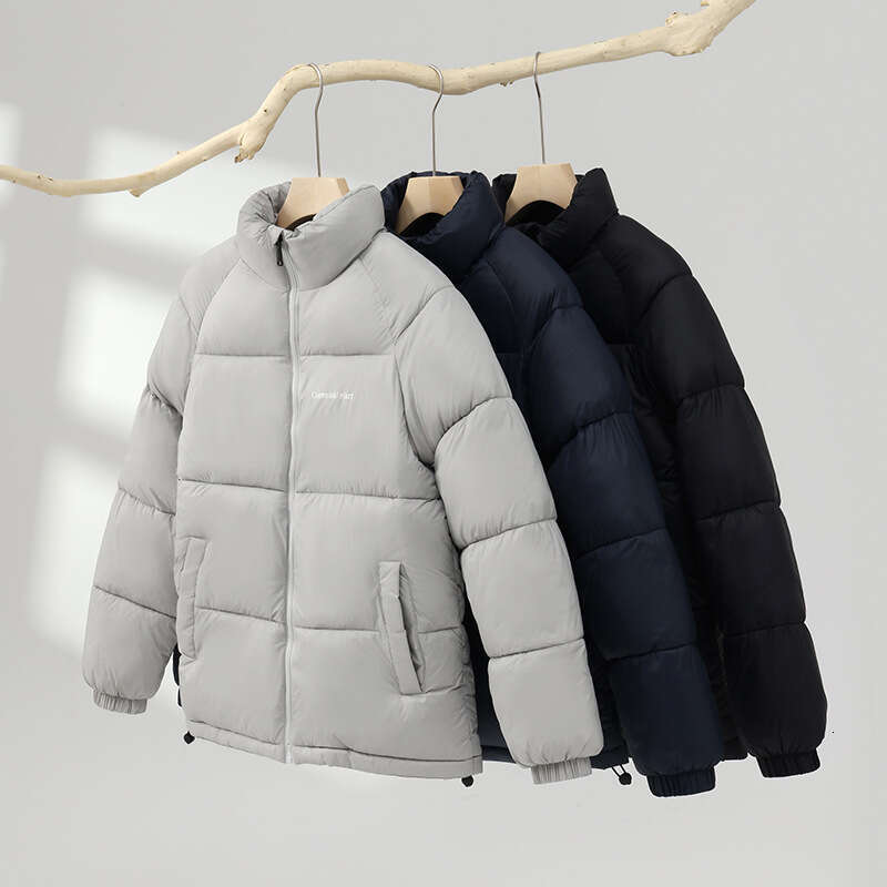 Men's Clothing Winter short thick stand collar loose casual warm couple Silk men's jacket black cotton coat