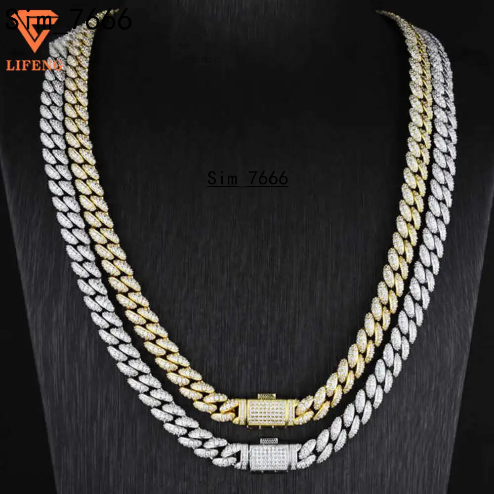 Lifeng Fashion Custom Jewelry Selling Gold Cuban Link Chain 925 Sterling Silver White Yellow Hip Hop Necklace