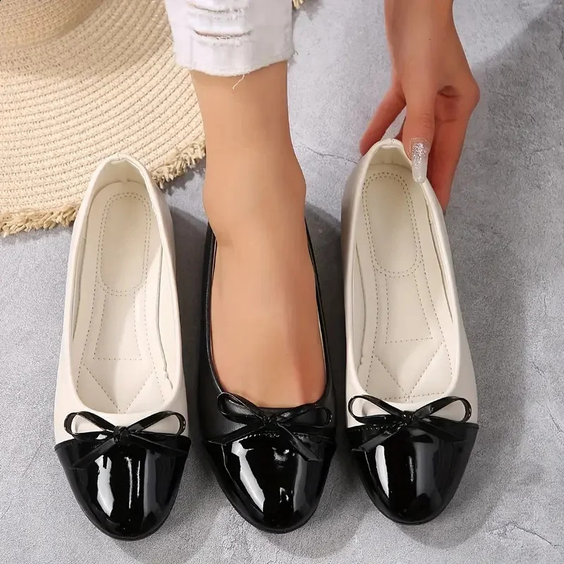 Femmes Flats Comfort Ballerina Chaussures plates Femmes Femmes Landes de dames non glissées Elegant Bowknot Flat Femmes Chaussures Single Zapatos