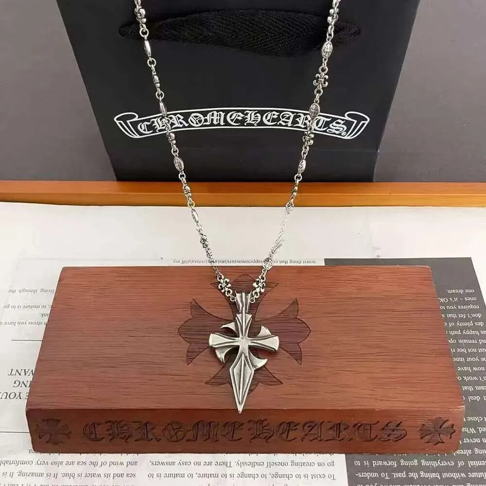 Pendant Necklaces chrome Necklaces Jewellery Designer Pendant Ch Necklace Cross New Vintage Pendant Cross Crome Chain Couples Black Chain White Diam