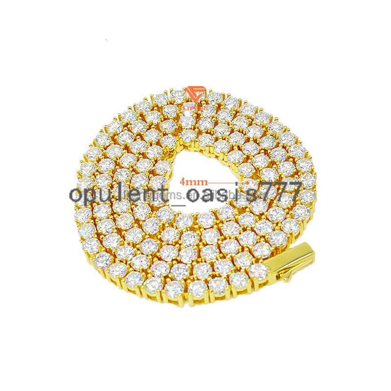 Lifeng Jewelry 3mm 4mm Luxury Hip Hop Tennis Diamond Chain Vvs Diamond Chain Iced Out Hip Hop Luxury Moissanite Tennis Chain