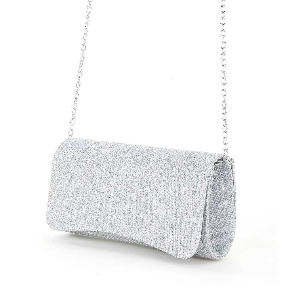 Femmes Sac à bandoulière brillant élégant Sacs à bandouliers Sac d'embrayage de la chaîne de mode sac à main femelles chic Embrayage de mariage d
