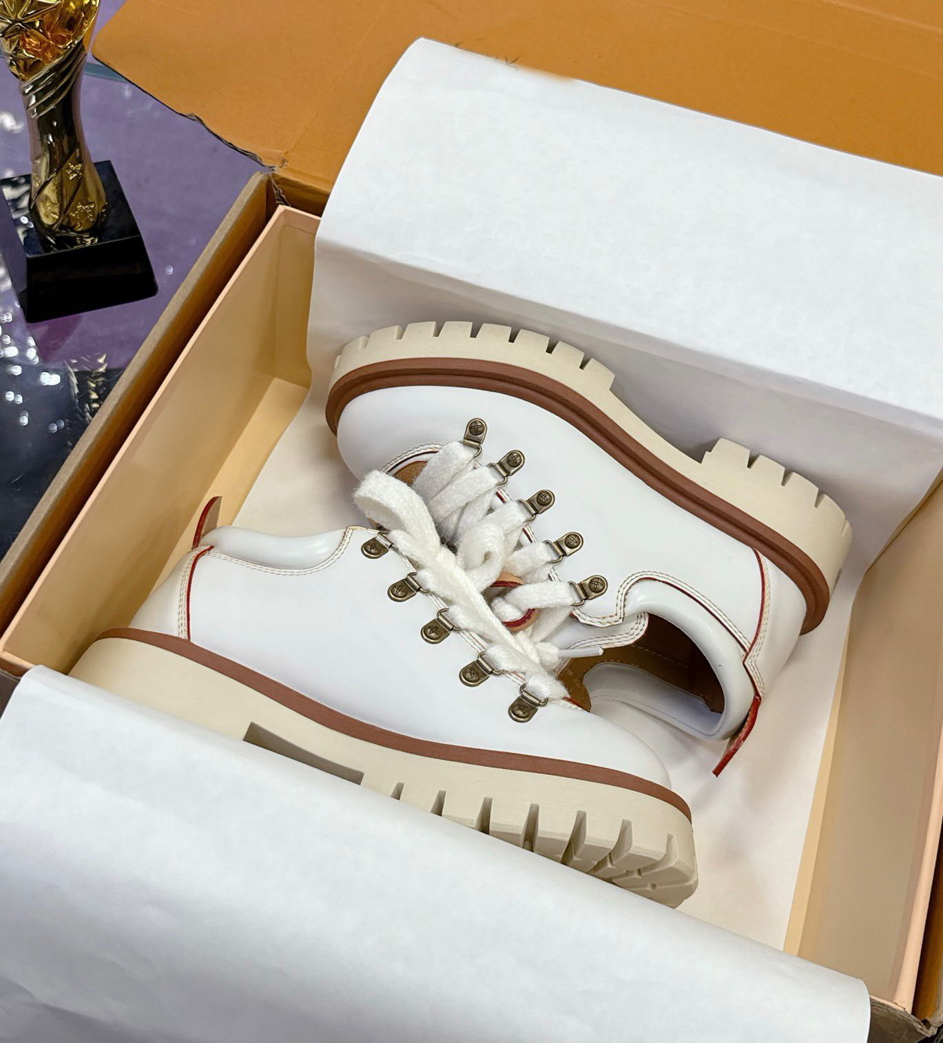 Top Luxury Brand Women Men Remix Hiking Dery Shoes Calf Leather Party Dress Chunky Rubber Midsole Casual Walking EU35-46