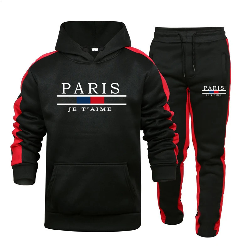Man Casual Sport Hoodie Sweatpants 2pcs Set Autumn Winter Hooded Long Sleeve Tracksuit Gym Fitness Outfit Urban Trend Sportswear 250814