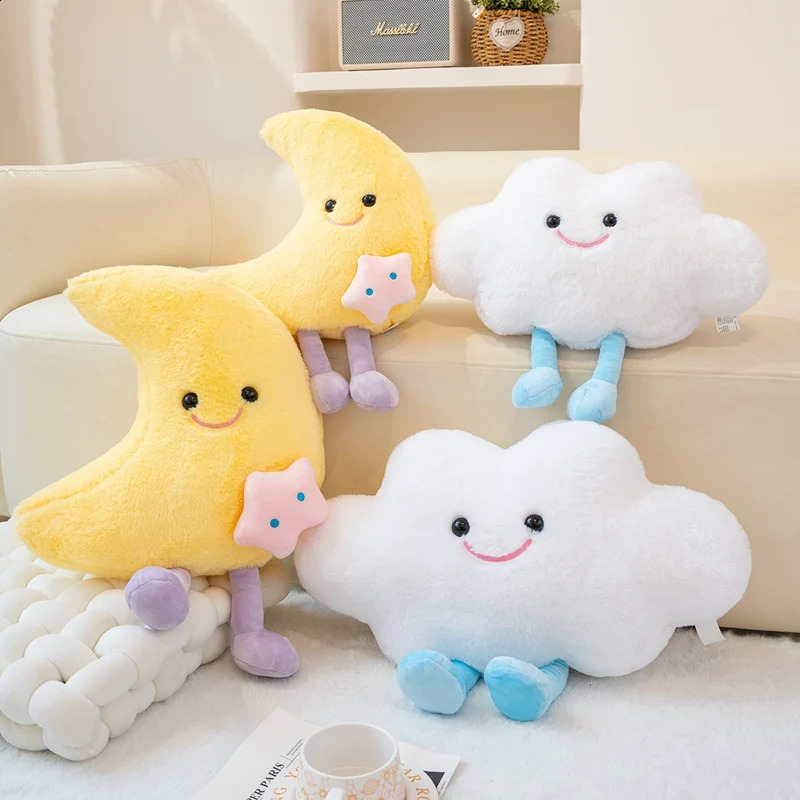 40-50cm kawaii dessin animé Simulation anime nordique style étoile lune nuages en peluche poupées enfants cadeaux d'anniversaire toys home oreill
