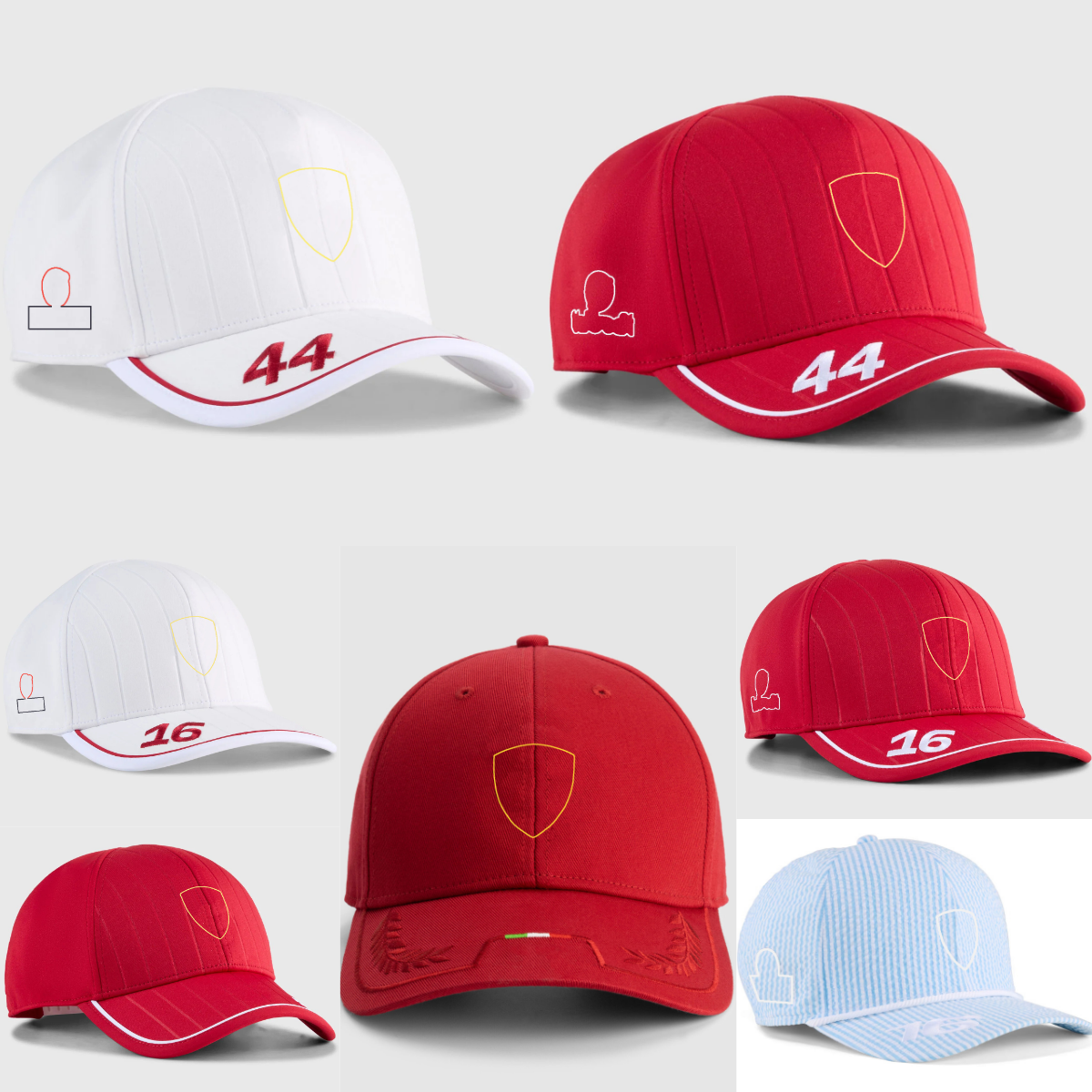 F1 Team 2025 Driver Baseball Cap Formula 1 Driver Number 44 16 Racing Cap New F1 Collection Classic Men's Embroidery Curved Brim Cap
