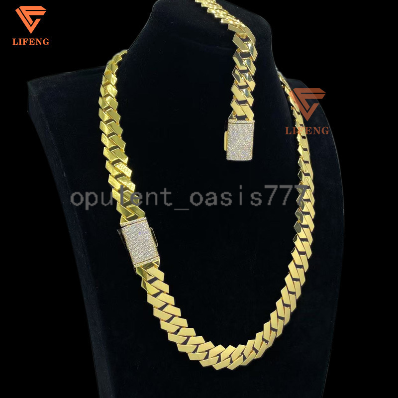 Chaîne de liaison cubaine plaqué HIP HOP HOP HOP 925 Collier cubain à argent sterling Collier Cubain Collier Fine Bijoux Chaîne pour hommes