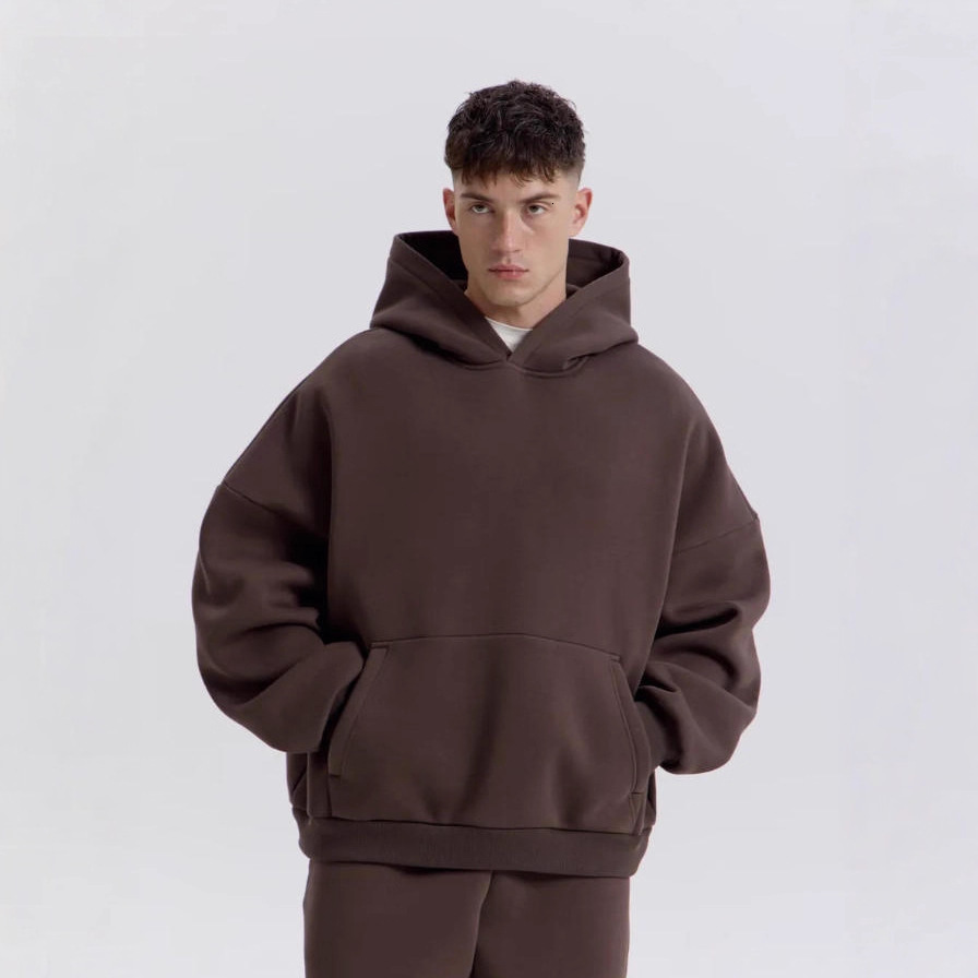 2025 hoodie New Fleece Sweatshirt for Men, Solid Color, Couple Pullover, Loose Fit, Mid-Length, Trendy Brand Top