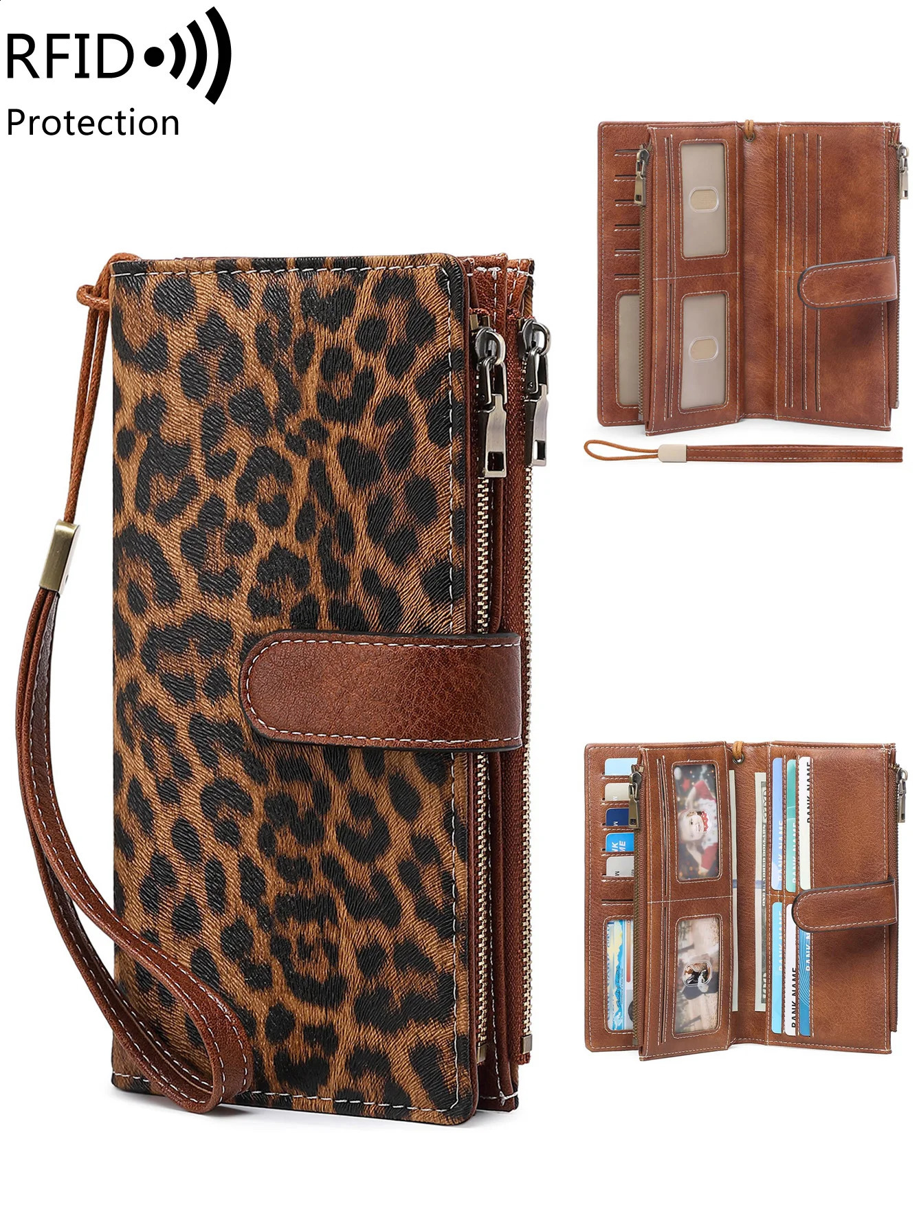 Retro Business Womens Long Wallet PU Leather Triple Fold Large Capacity Multi Card Slot Handbag Slot Ultra Thin Zipper Wallet 250814