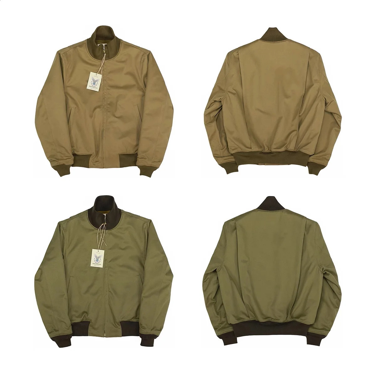 BOB DONG WWII Tanker Jacket Plain Edition Vintage Mens Wool Lined Military Outerwear 250814