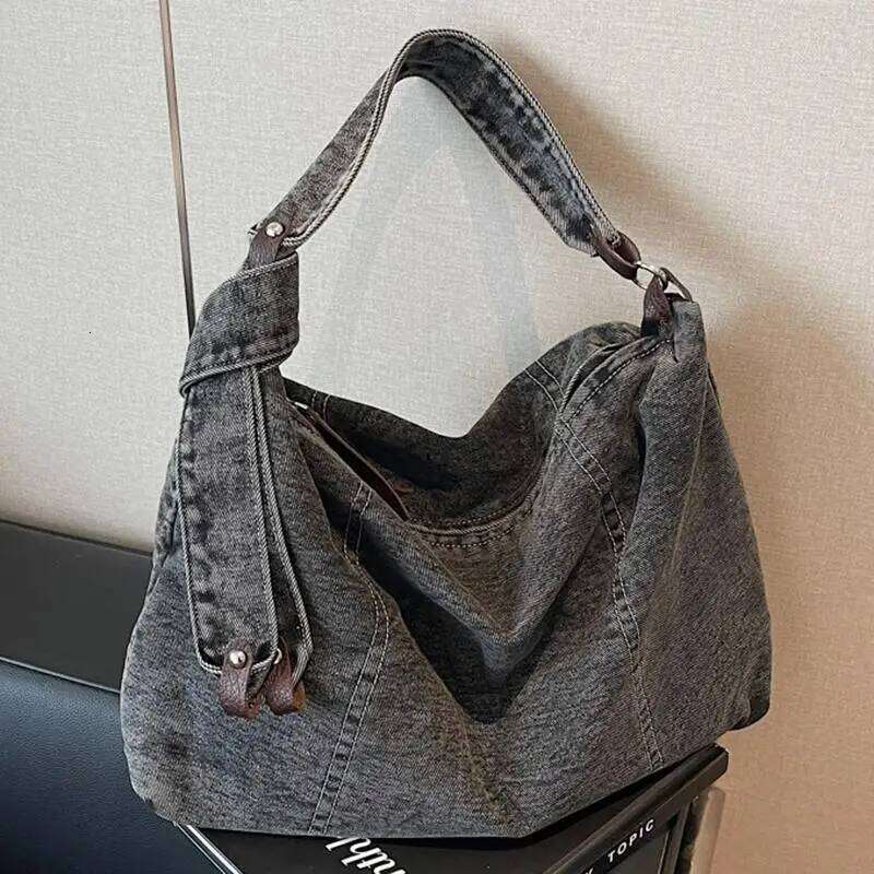 Faionable Denim Tote 2024 automne hiver polyvalent polyvalent haut de gamme classe élève ne trame pas un sac à main à la main