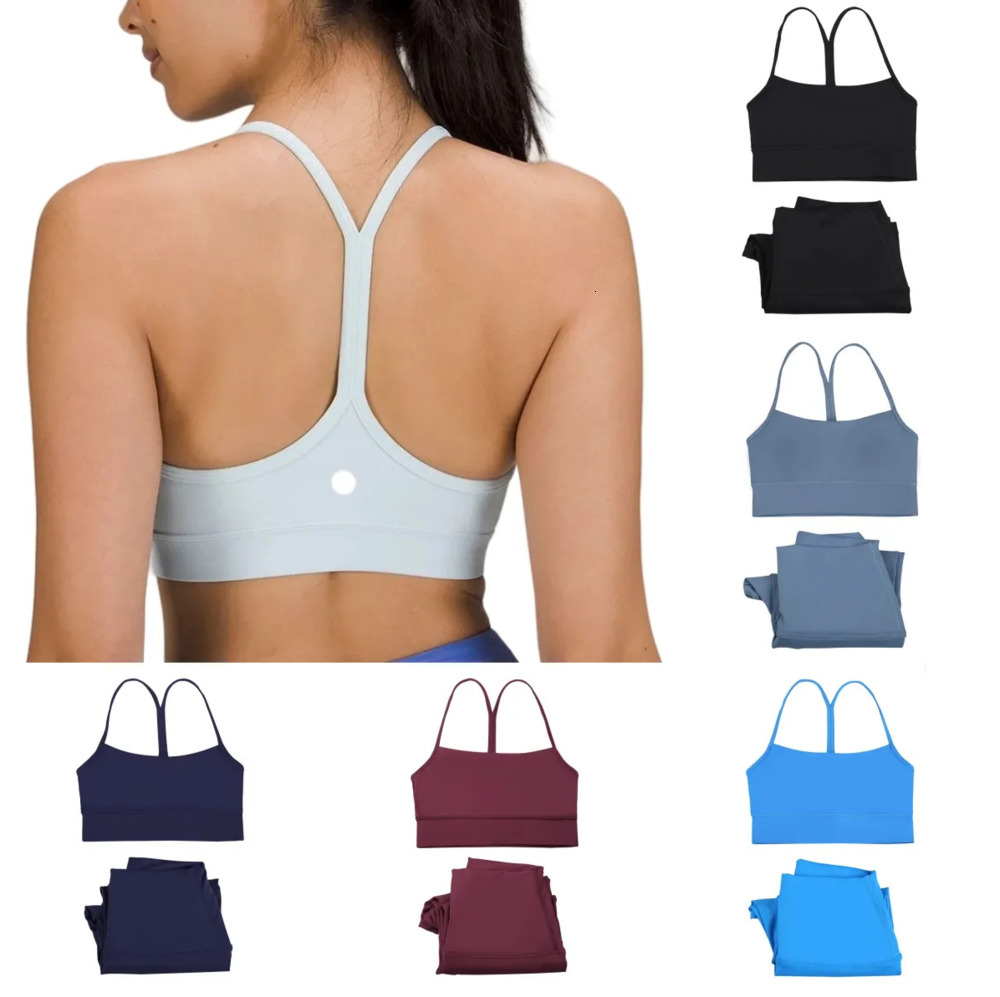 2025 leggings sports bra sets align tank yoga set women 2 pieces sportswear gym top sport fitness high waist workout clothes jogger