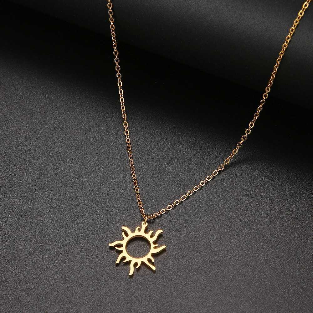 316L Collier en acier inoxydable plaqué des colliers pendentifs et ethniques totems pour femmes charme de fête d'anniversaire de la fête de mode