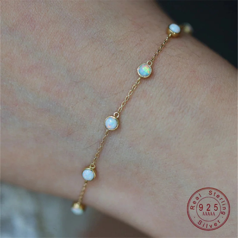 925 Sterling Silver Temperament Opal Bracelets for Women Birthday Party Gift Fine Jewelry 250812