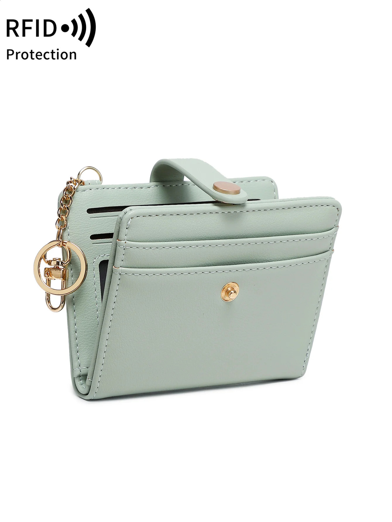 Classic Womens Short Wallet RFID Blocking Small Bifold Wallet Leather Pocket Credit Card/Card Holder Coin Purse Keychain 250814