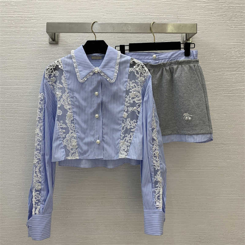 Deux pièces de robe de robe de concepteur transparente en dentelle à manchette à manches courtes à manches à manches courtes de deux pièces