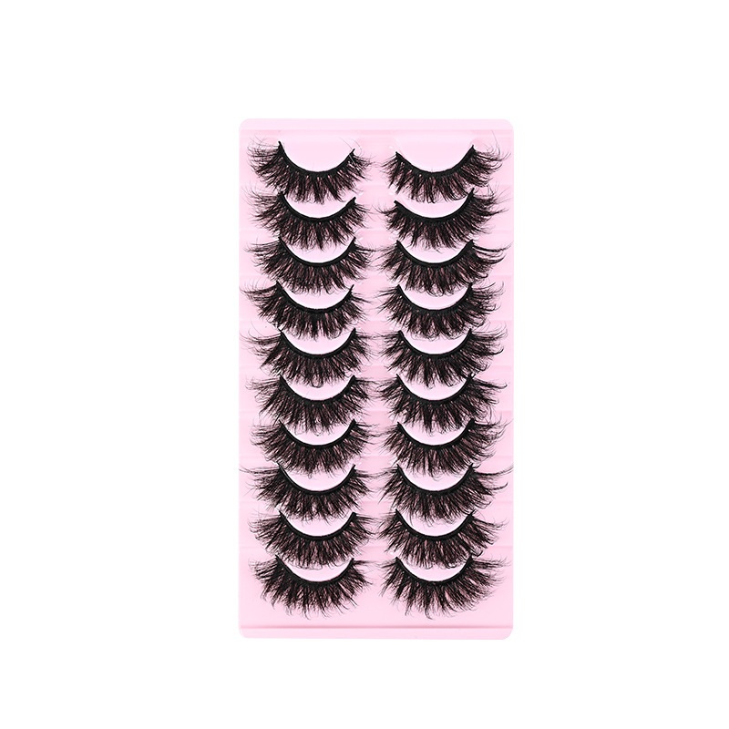 10 Pairs Thick Fluffy Eyelashes Soft Light Full Strip Faux Mink Lashes Multi-layer 3D Eyelash Extensions Comfortable and Easy to Wear Lash Strip-image-1071434394