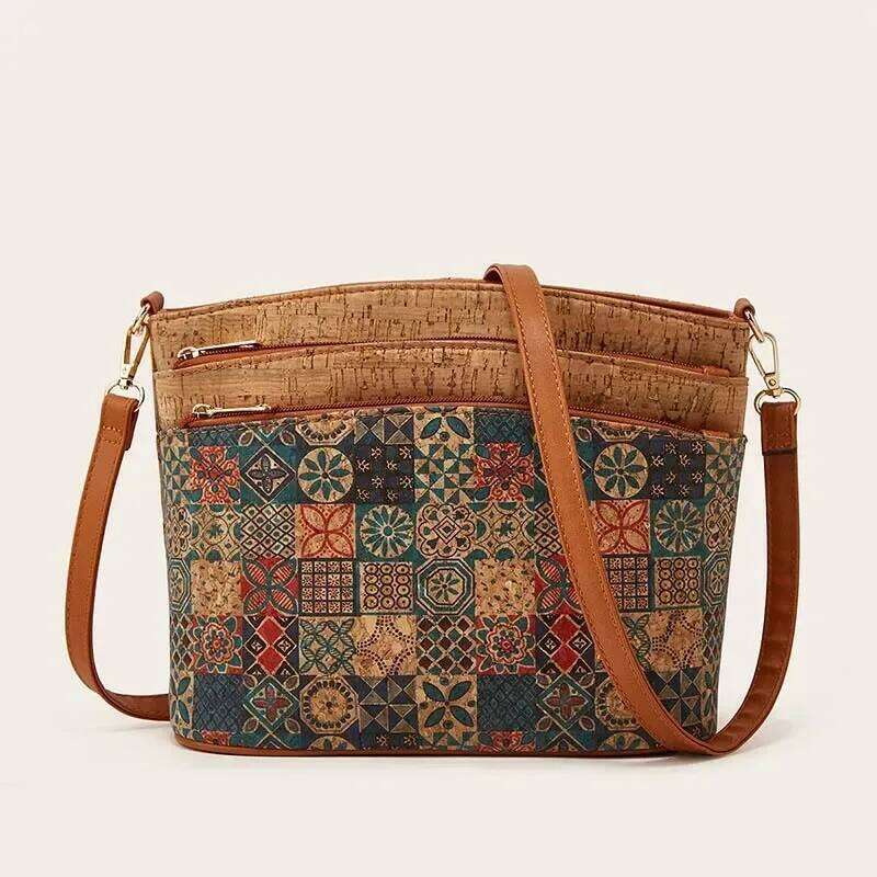 Designer Bags Vintage Retro Chic Kraft Paper Medium Size Women Multi-Pockets Casual Boho Gypsy Hippie Ibzia Ethnic Shoulder Side Bag Luxury Bag