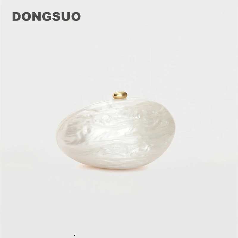 Sac d'embrayage d'oeuf Acrylique Purse Femmes Mariage Soirée Fête de soirée mignon Ivory Pearl Couleur Purse Hands Sac à main Nouveau 2024 W25081