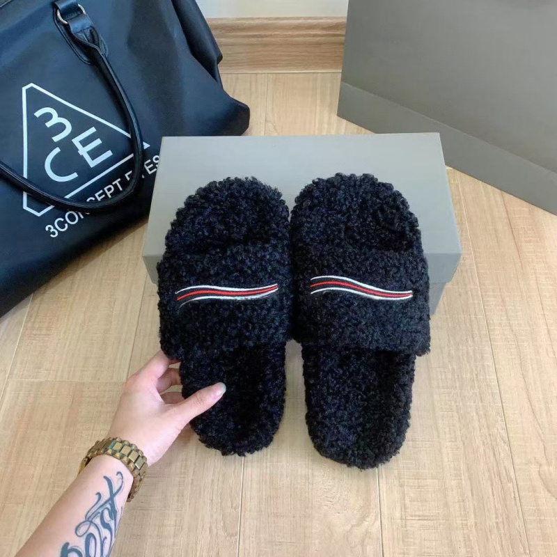 Luxury Slides Paris Designer women Slippers Ladies Wool Winter Fur Fluffy Furry Warm Letters Sandals Comfortable Fuzzy Girl Flip Flop Slipper 35-41