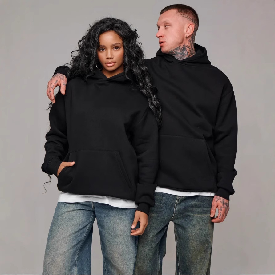 2025 Autumn Winter Hooded Sweatshirt Unisex National Trend hoodie Fleece Hoodie Solid Color New Trendy Loose Clothing