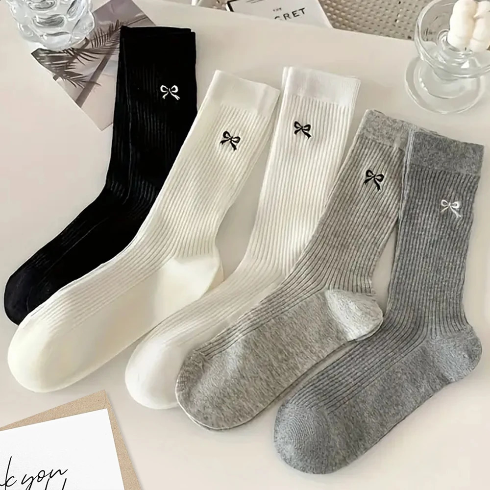 5 paires ins gros arc toutes chaussettes mignonnes femmes d'été mince en mailles respirantes tas respirant chaussettes de tube à tube 250811