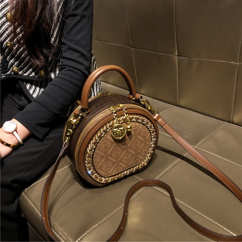 Women's Crossbody New Mini Ladies Handbag Small Round Genuine Leather High-end Shoulder Bag