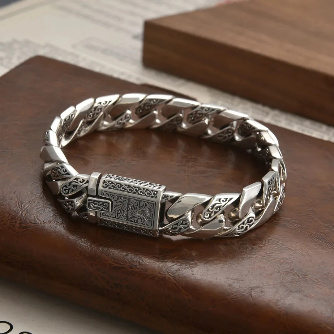 Factory Price Stylish S925 Sterling Silver personality timeless Rattan flower Punk bracelet Thai Silver vintage exquisite gift 250812