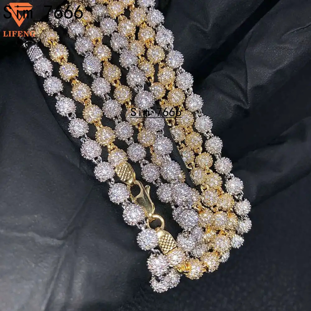 High Quality Fashion 925 Silver Shinny Refined Moissanite Inlaid Bling Necklace Rapper Jewelry Hinge