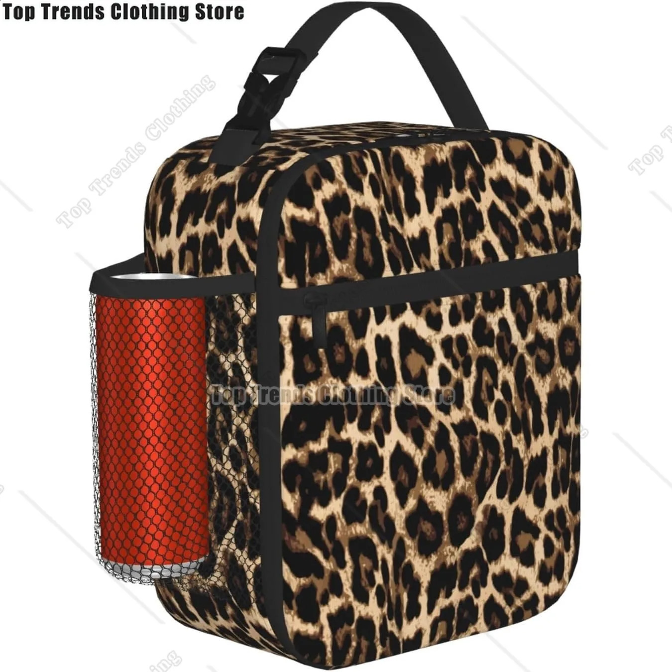 Leopard Cheetah Print African Animal Hunting Lunch Box Lunch Bag Insulated Reusable Cute Lunch Bag Cooler Container 250815