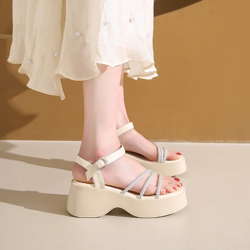Womens Flat Sandals Thick Base Soft Bottom for Sports Beach Wear Comfortable Summer Shoes 250814