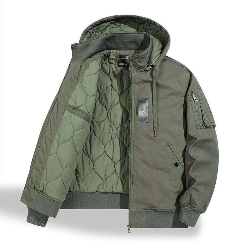 Men's Clothing winter padded thick warm loose detachable hooded baseball jacket casual cotton coat