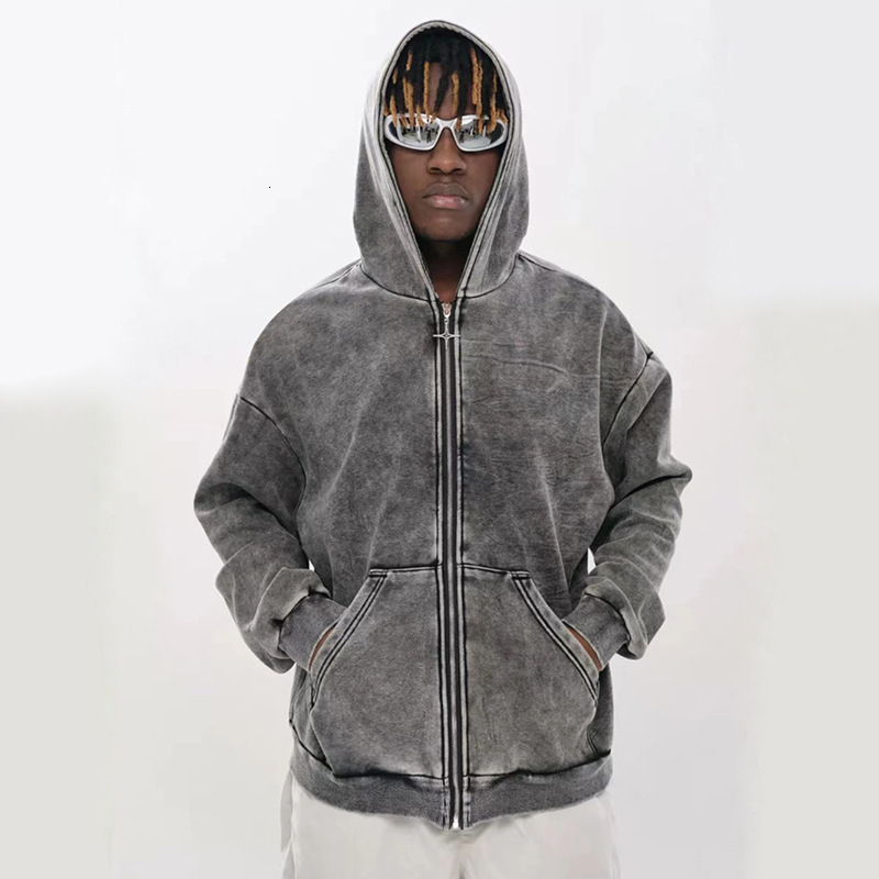 2025 Nouveau sweat-shirt cardigan à capuche en vrac en vrac pour hommes, haut de design à couple polyvalent