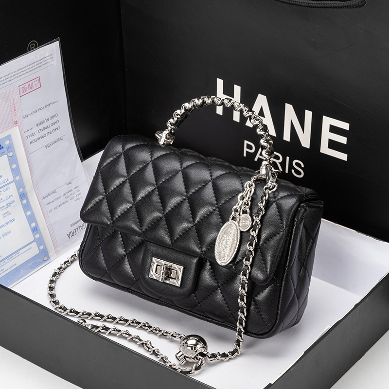 Shiling High-End for Women New Trendy Genuine Leather Fashion Versatile Quilted Chain Bag Handheld Crossbody