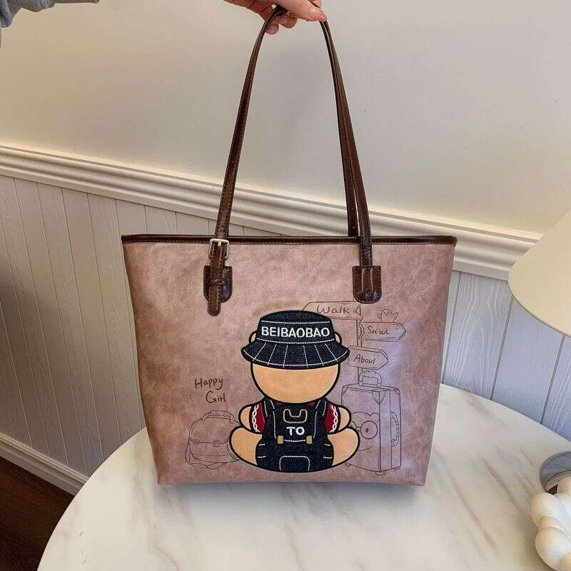 North 2025 Four Seasons Large Capacity Commuter New Shoulder Cartoon Outing Leisure Tote Bag Bags