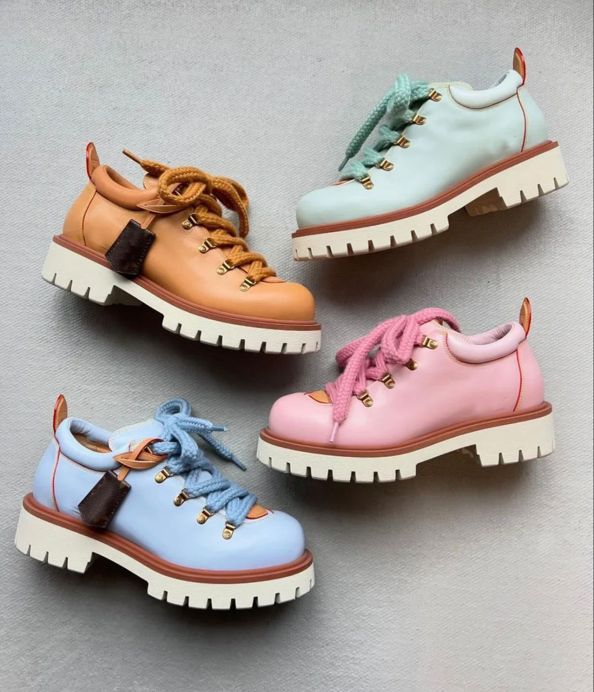 Luxury Brand Women Men Remix Hiking Dery Calf Leather Party Dress Shoes Chunky Rubber Midsole Ultra-lightweight Leisure Walking EU35-46