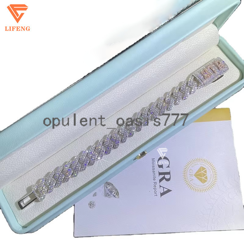 Custom 925 Silver Pass Diamond Tester VVS Moissanite Bracelets Fashion Jewelry-Iced Hip Hop Cuban Link Necklace/Necklaces