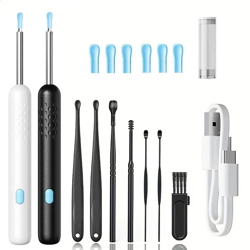 Outil de retrait de cire d'oreille Caméra caméra 8m HD et 6 lumières LED Nettoyer d'oreille avec l'endoscope Caméra Kit de nettoyage de l'oreille