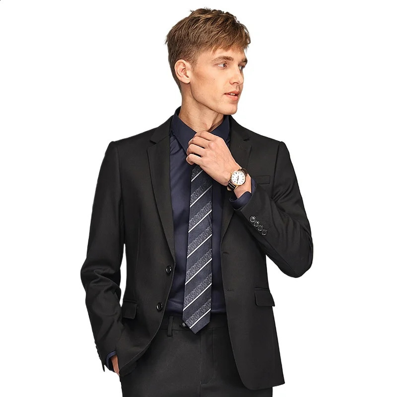 Mens Suits Blazer Pants Fashion Business Casual Slim-fit Formal Dress Banquet Work English Style Evening Dress Solid Color 250811