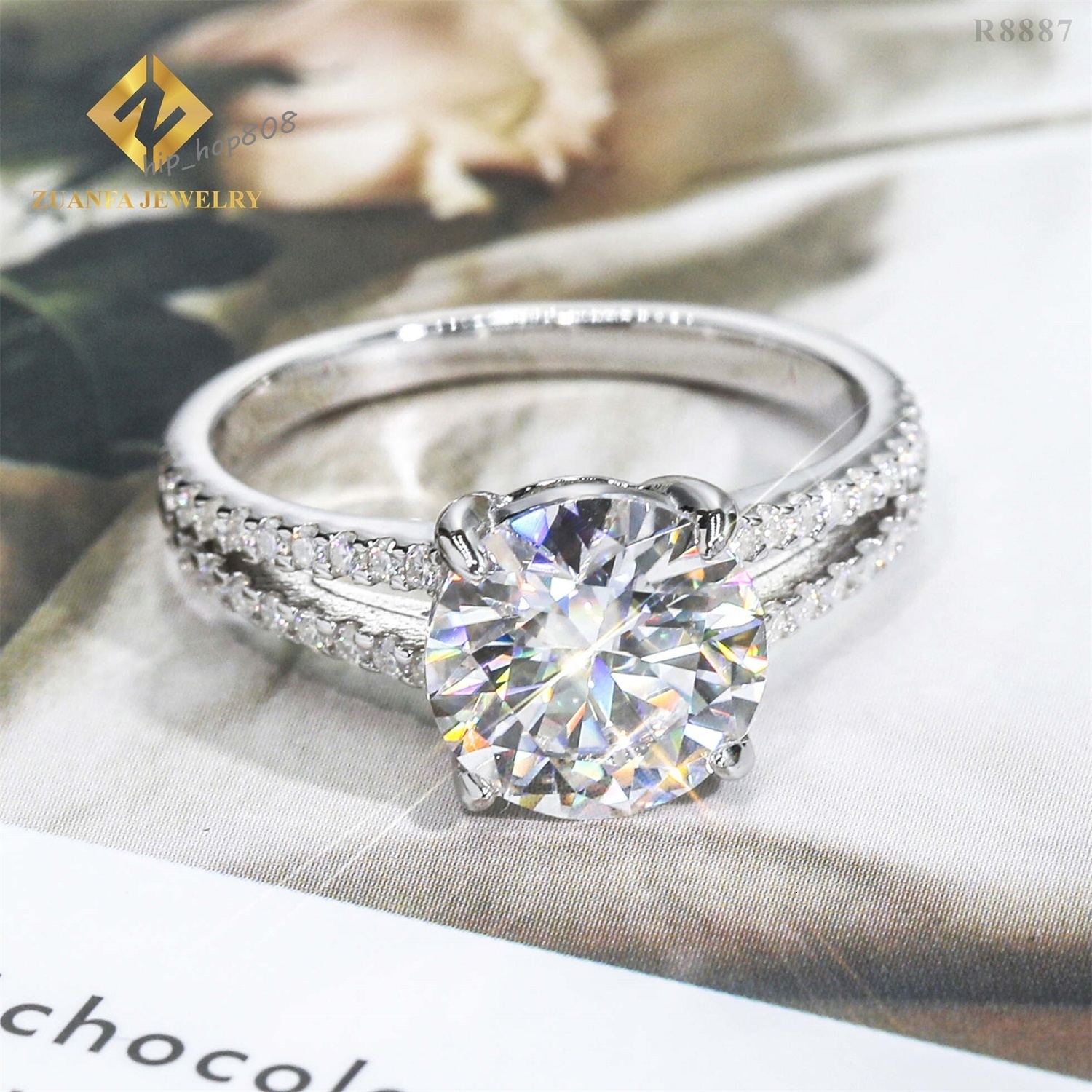 Boutique GRA Certificates Gorgeous Luxury 9K 14k 18k Solid Gold Wedding VVS1 3Ct Round Moissanite Engagement Ring Solitaire Ring