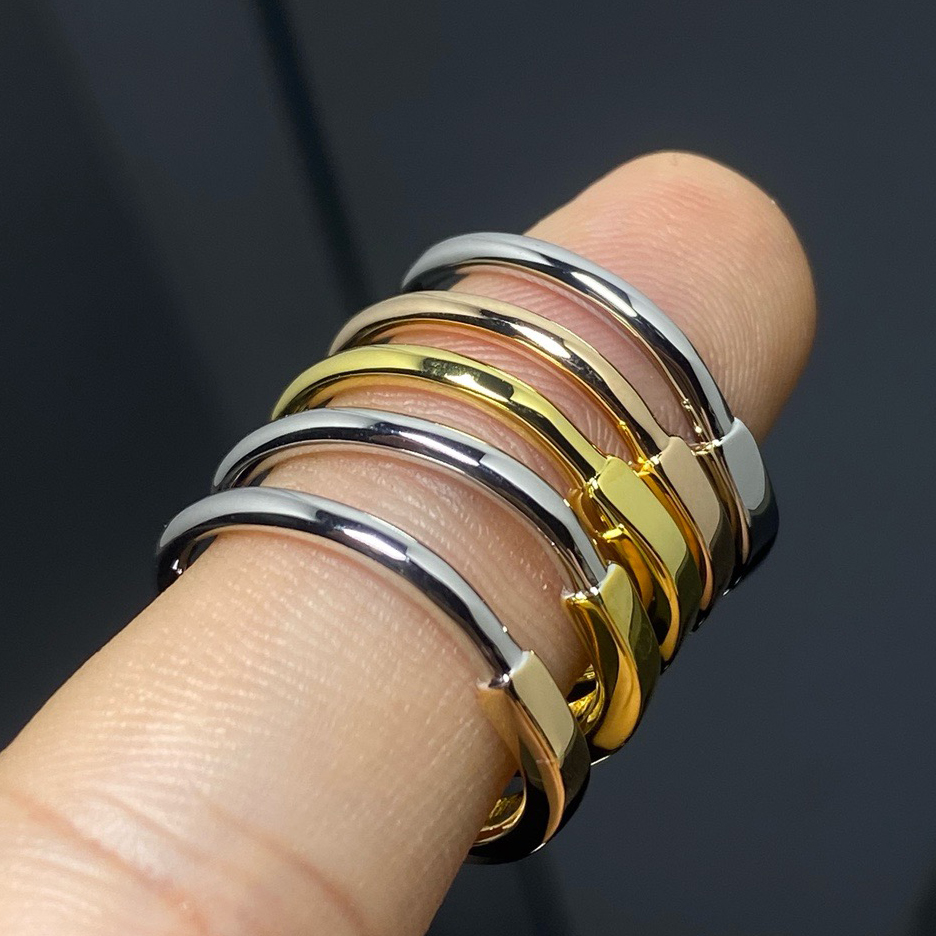 Designer stainless steel gold-plated ring, size 5-9 T0P Advanced Materials 925 silver Gold plated 18K classic style exquisite gift with box 039