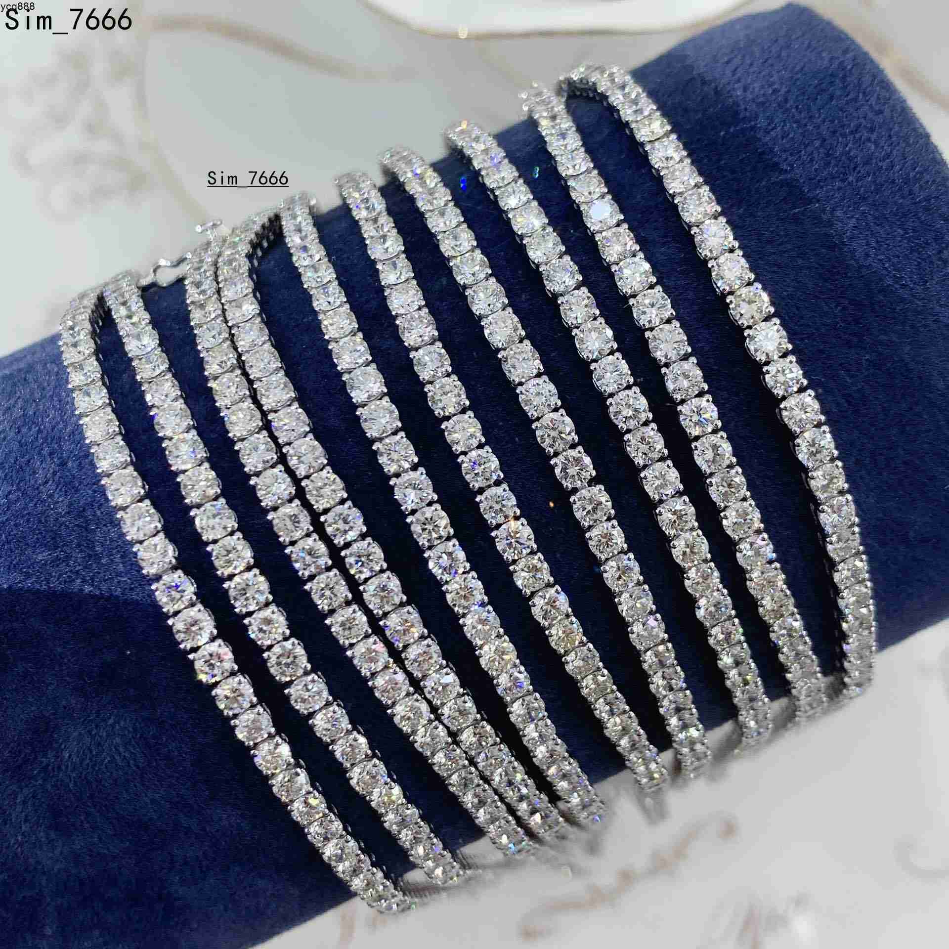High Quality Ladies Tennis Bracelet 3.0mm (0.1ct) Moissanite Diamond Loose Stone 18k Gold S925 Silver Plated for Gift