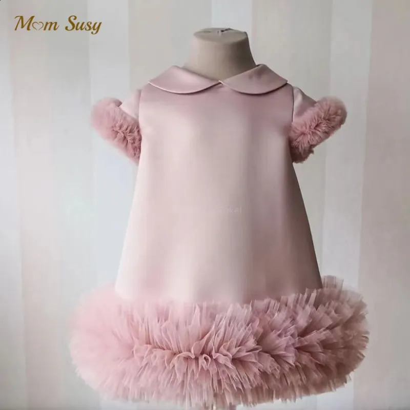 Baby Girl Princess Silk Gauze Robe à manches courtes pour enfant en bascule