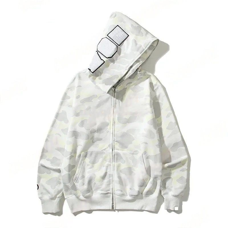 2025 Designer Shark Mens hoodie Camouflage women popular tracksuit pattern Sportwear zip up hoodies high quality Jacket EUR Size S-XL